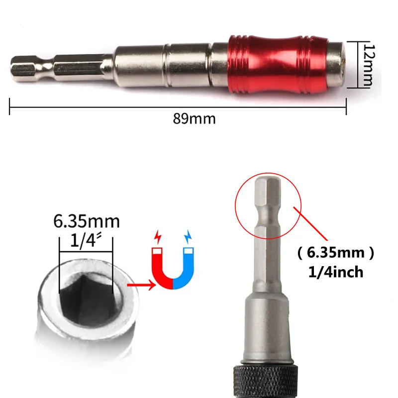 1/4-inch Hex Magnetic Angle Ring Screwdriver Bit Extension - Image 3