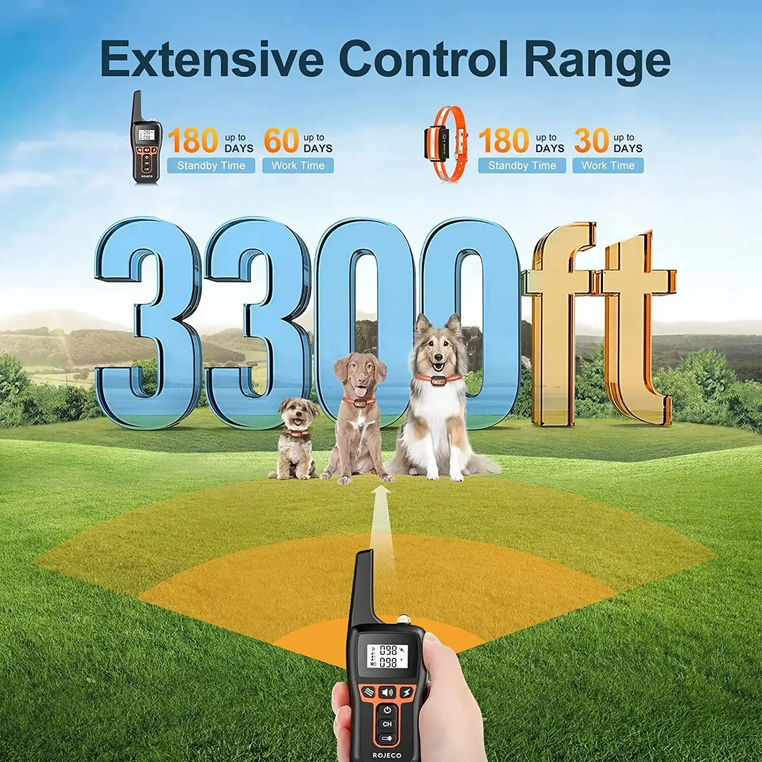 1000m Electric Dog Training Collar with Remote Control - Image 4