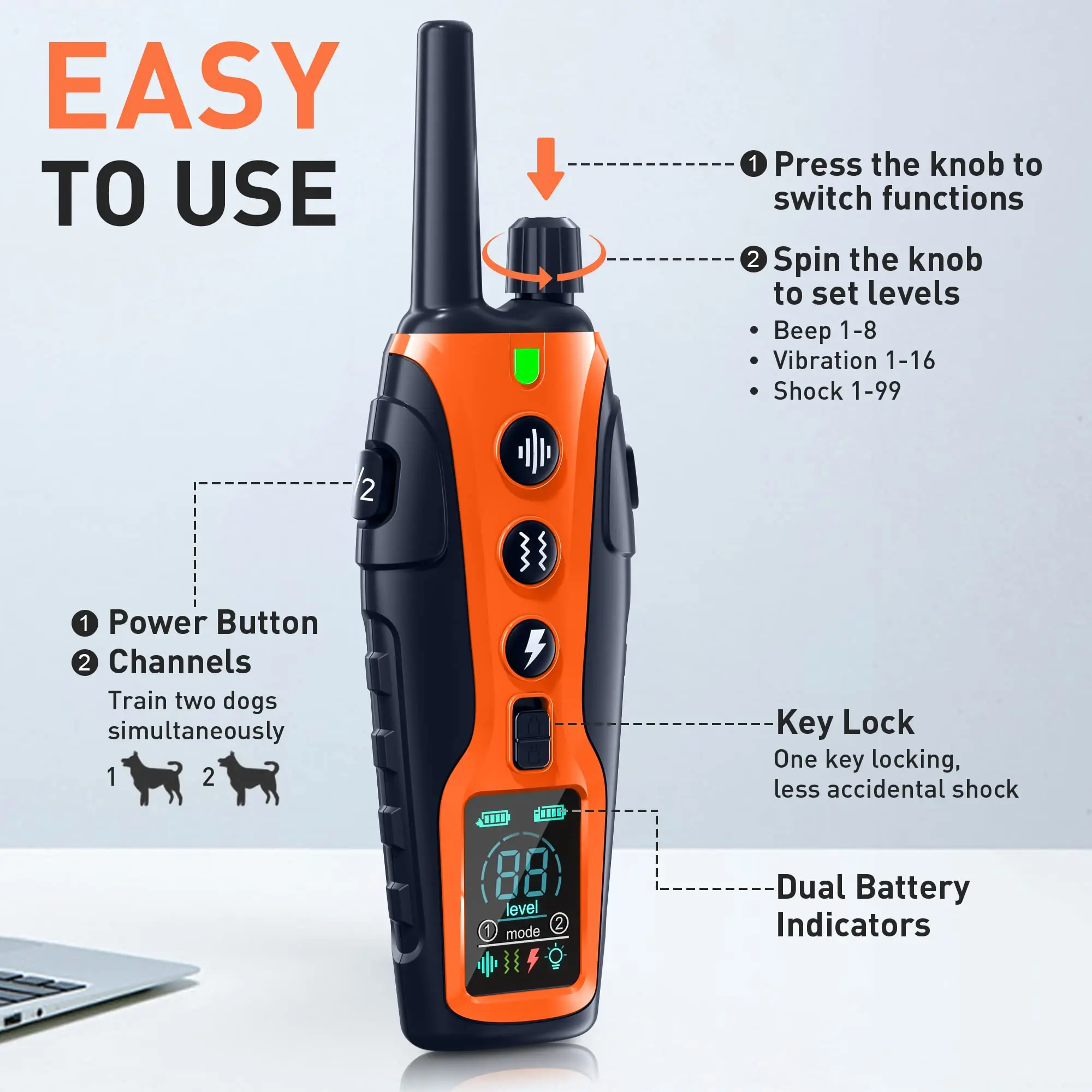 1000m Electric Dog Training Collar with Remote Control - Image 5