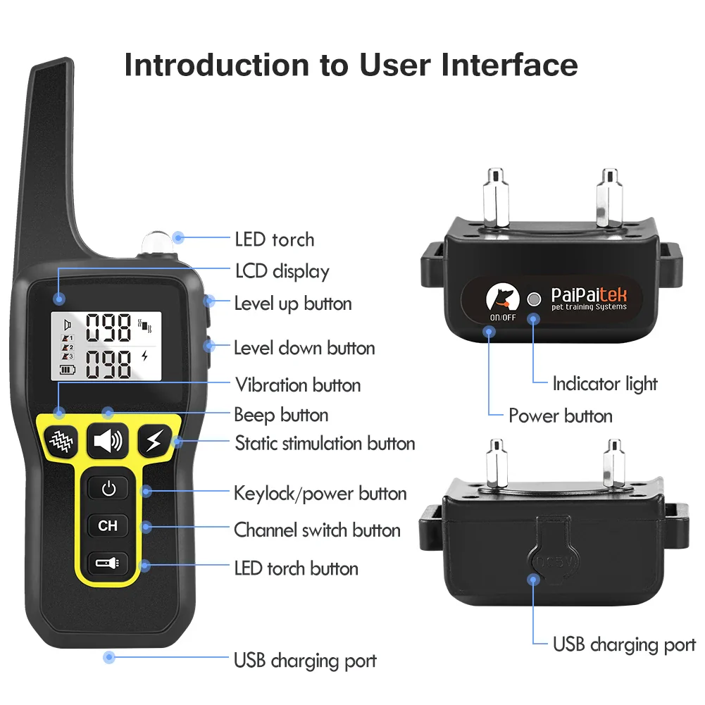 1000M Remote Dog Training Collar with Rechargeable Waterproof collar - Image 3