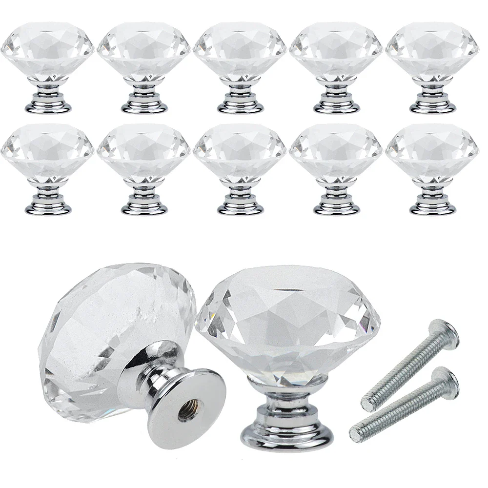 10Pcs/set 30mm Diamond-Shaped Crystal Glass Knobs - Image 7
