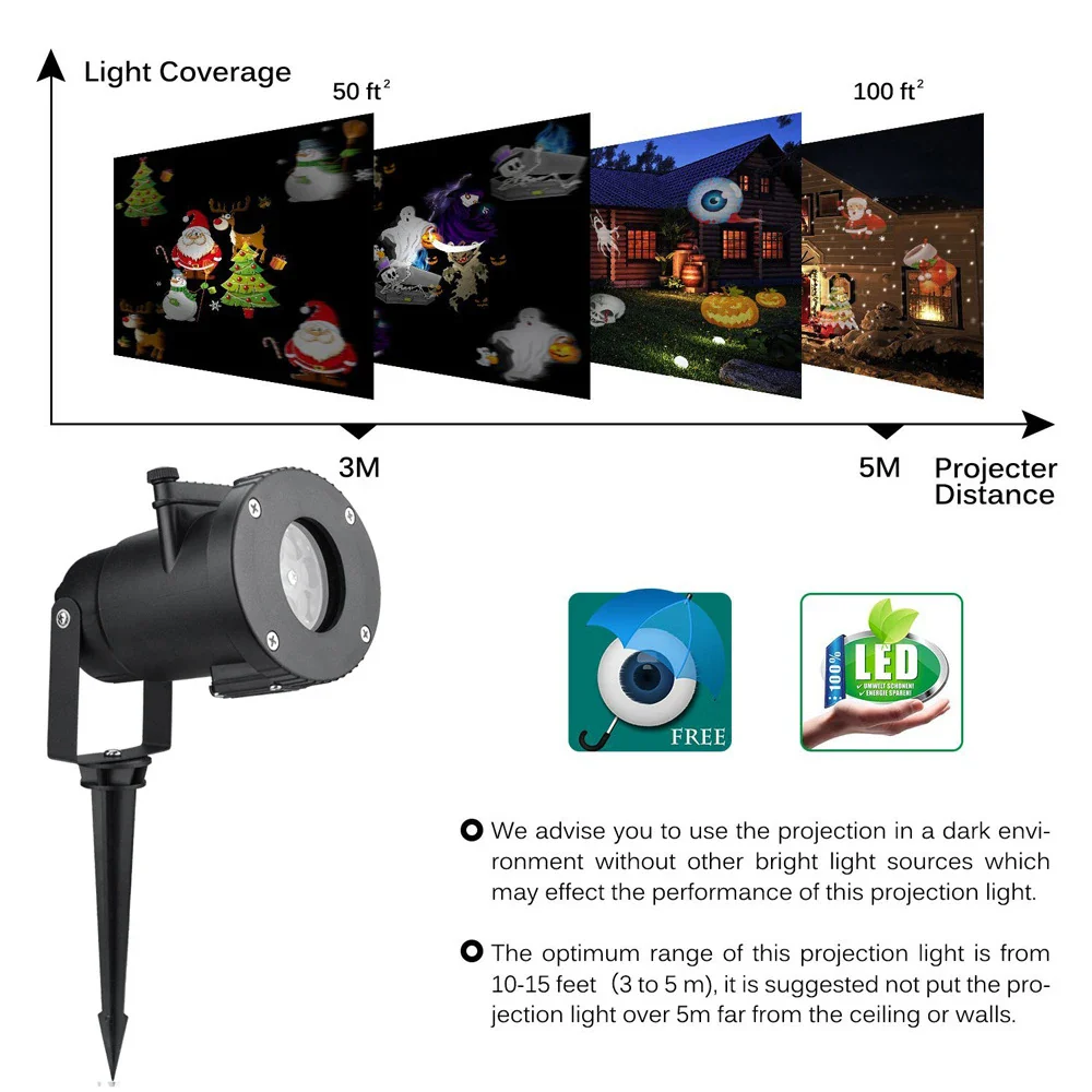 12-Pattern Christmas Snowflake & Seasonal Laser Projector Light - Image 2