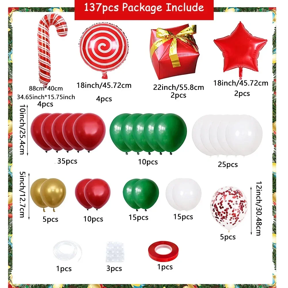 137PCS Christmas Balloon Decoration Set - Image 3