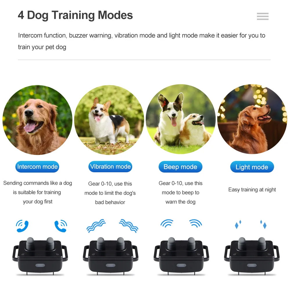 1500m Electric Dog Training Collar with Voice Walkie-Talkie - Image 3