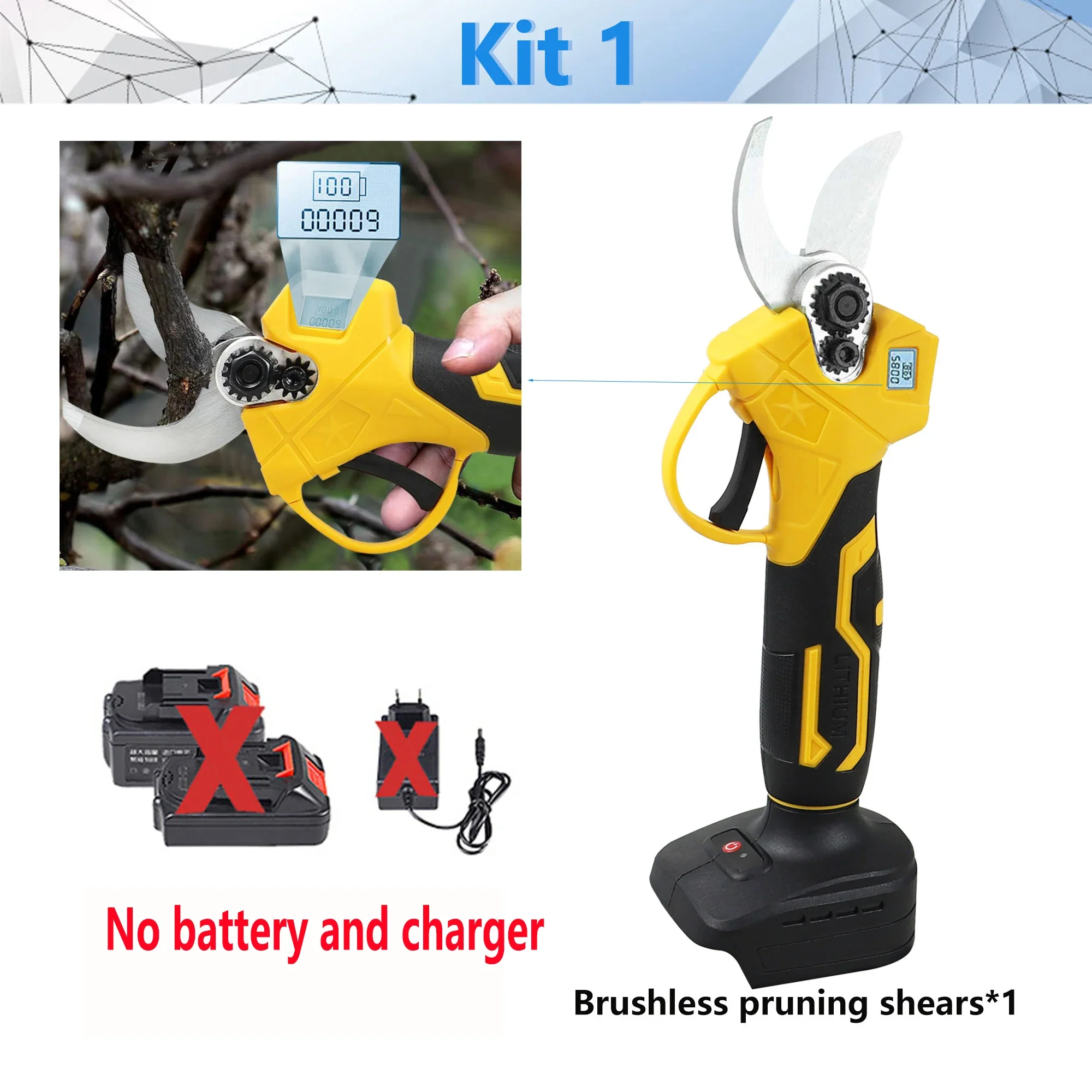 18V Cordless Electric Fruit Pruning Shears with LCD Display - Image 8