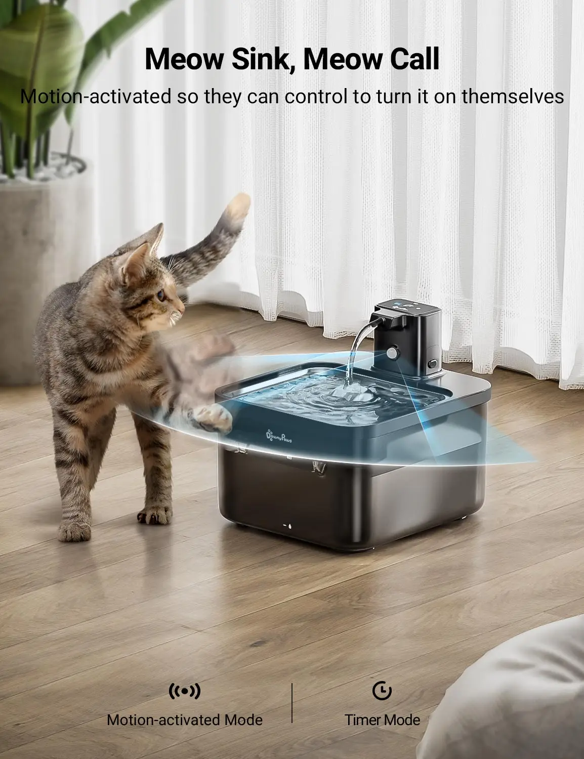 2.5L Automatic Stainless Steel Cat Water Fountain - Image 2