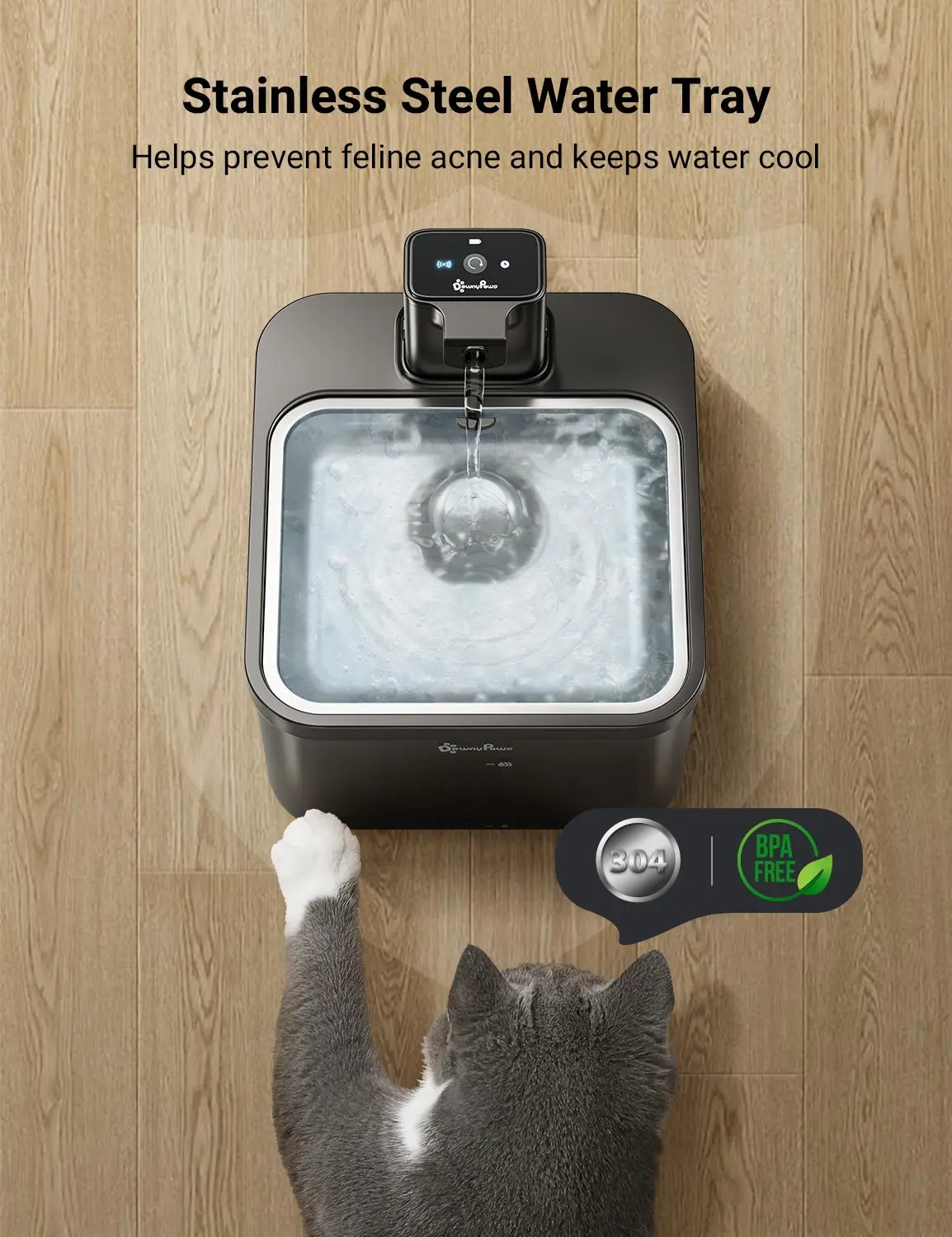 2.5L Automatic Stainless Steel Cat Water Fountain - Image 3