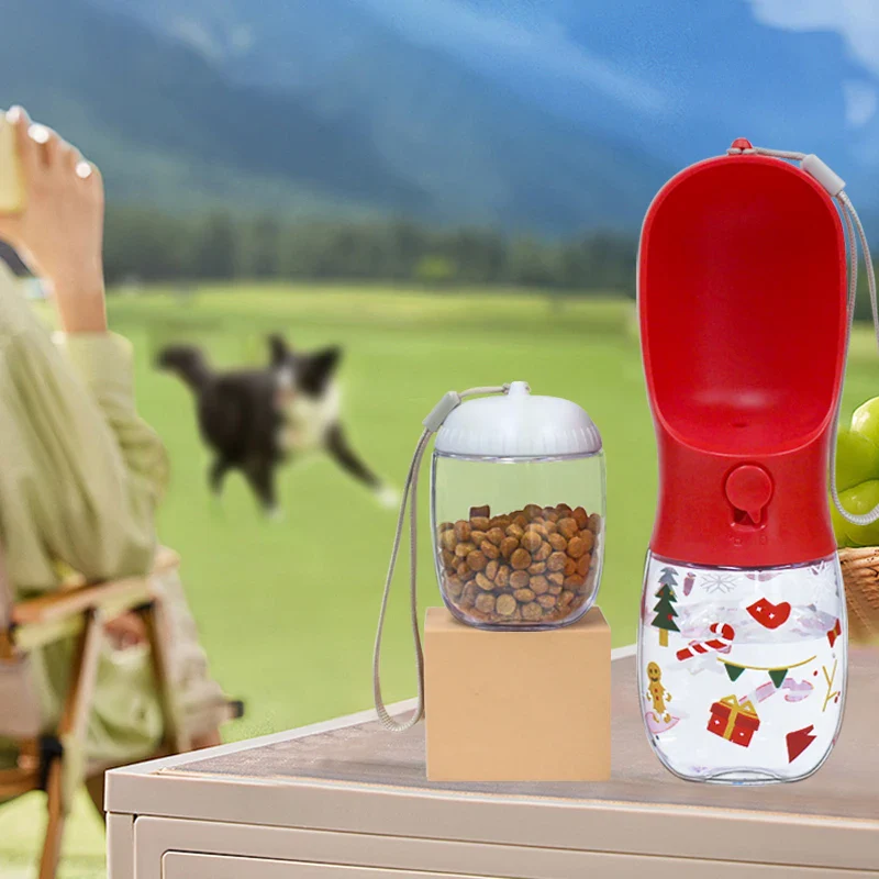 2-in-1 Dog & Cat Water Bottle with Food Container – Portable Leak-Proof Travel Feeder - Image 4