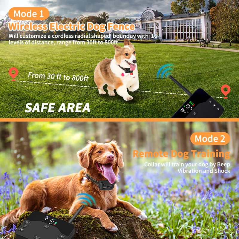 2-in-1 Wireless Dog Containment System & Training Collar - Image 3