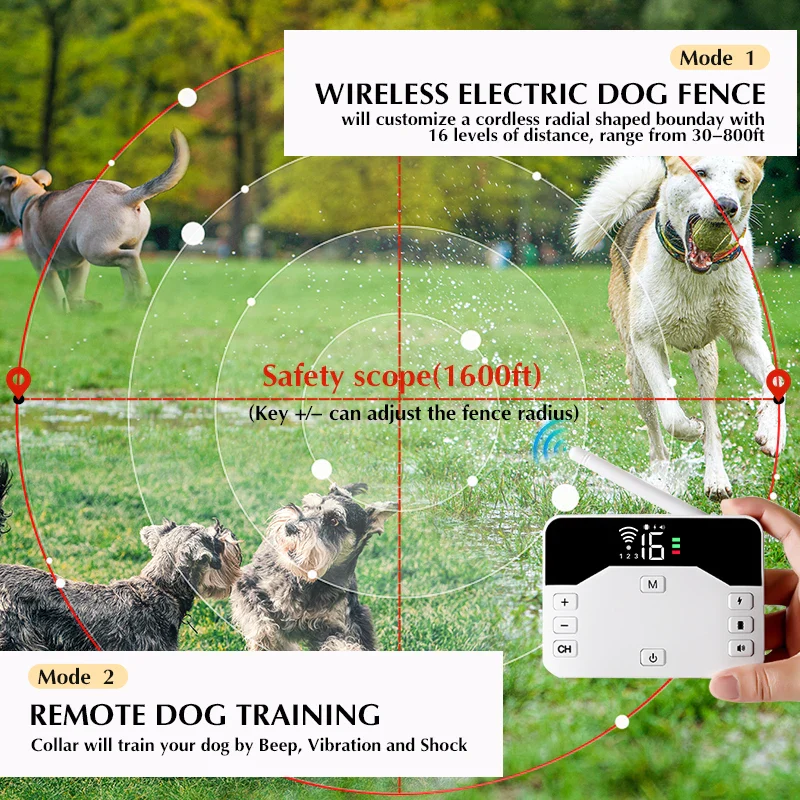 2-in-1 Wireless Dog Fence System & Remote Training Collar - Image 3