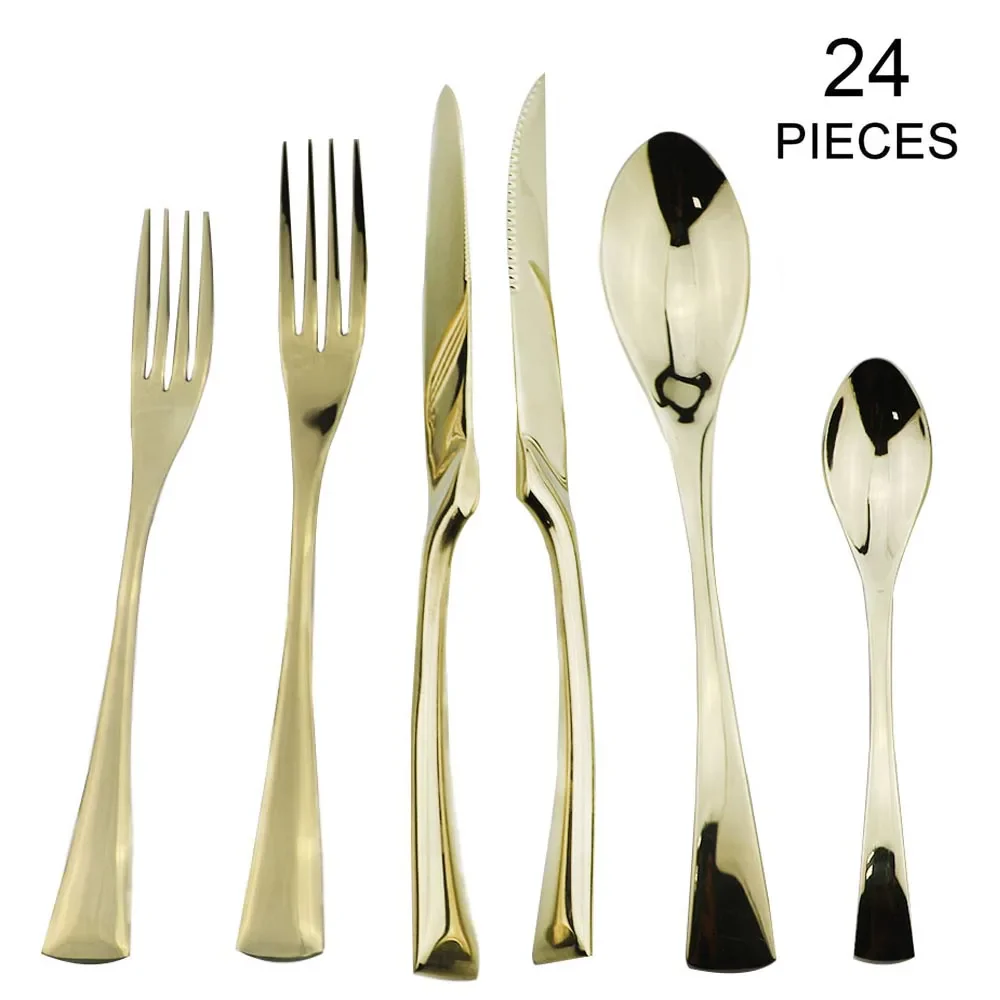24Pcs 18/10 Stainless Steel Dinnerware Set - Image 10