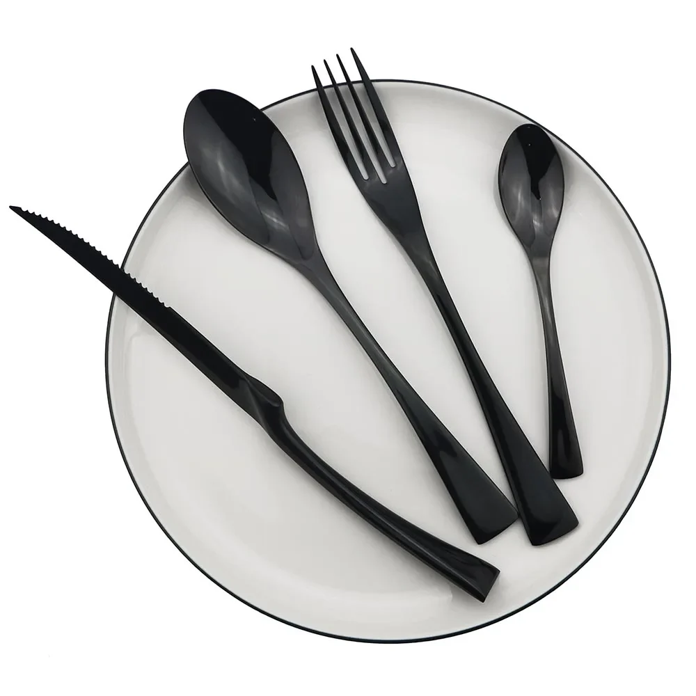 24Pcs 18/10 Stainless Steel Dinnerware Set - Image 6