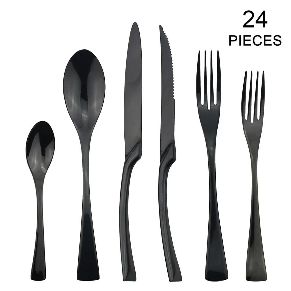 24Pcs 18/10 Stainless Steel Dinnerware Set - Image 7