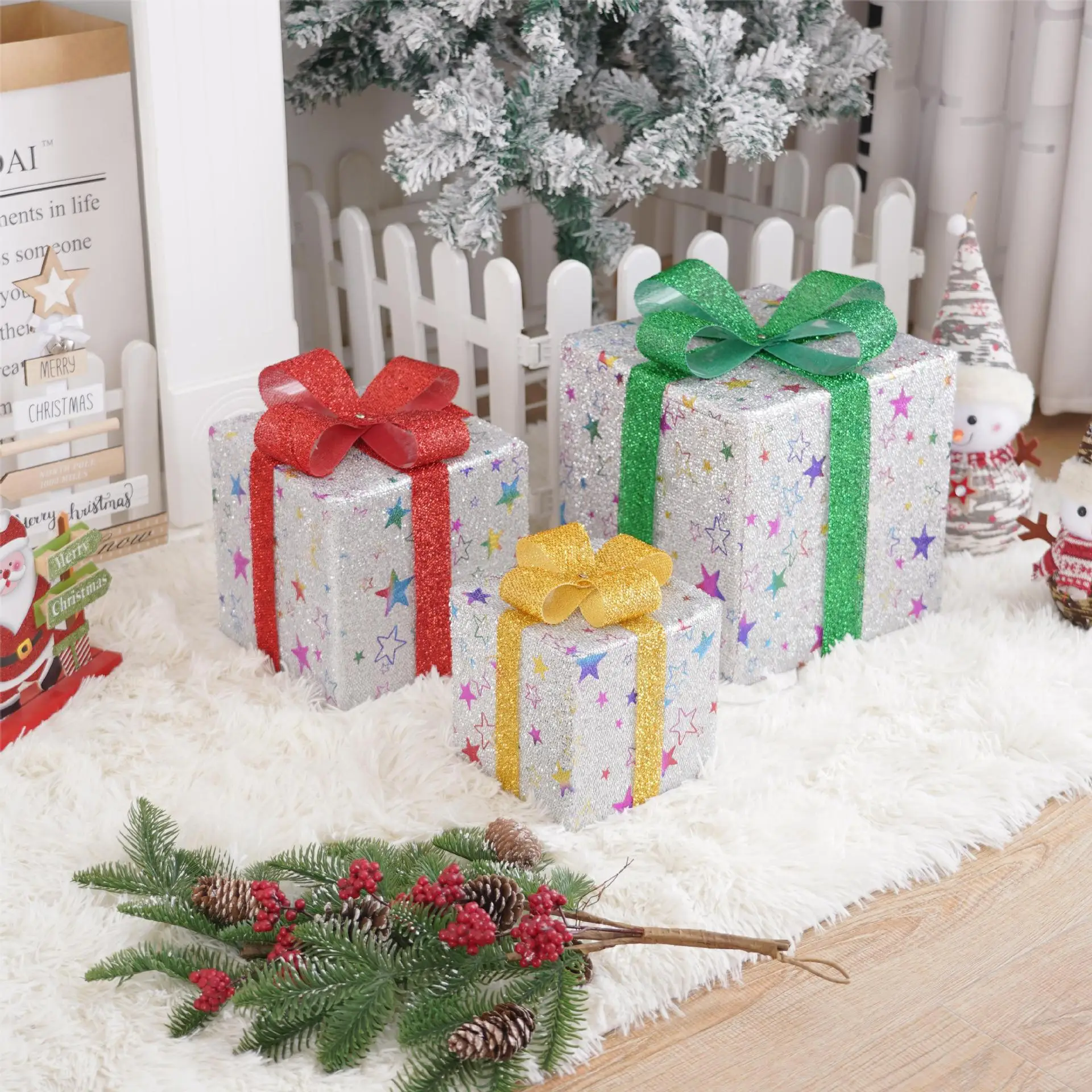3-Piece LED Christmas Gift Box Lights - Image 10