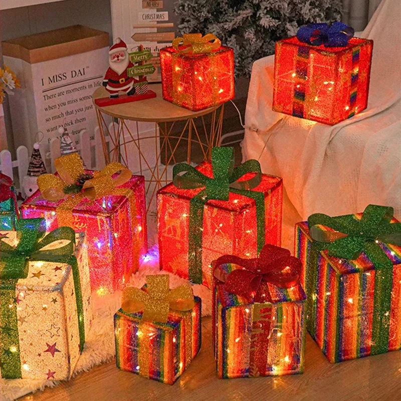 3-Piece LED Christmas Gift Box Lights - Image 3