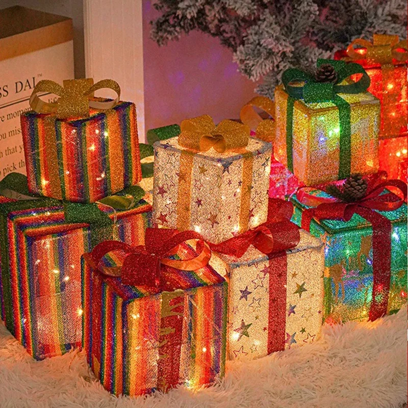 3-Piece LED Christmas Gift Box Lights - Image 5