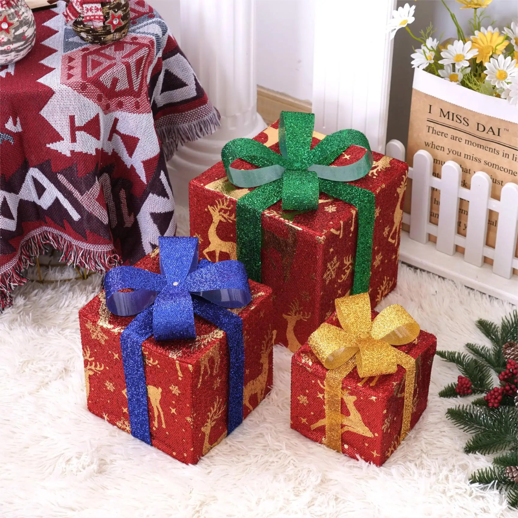 3-Piece LED Christmas Gift Box Lights - Image 7