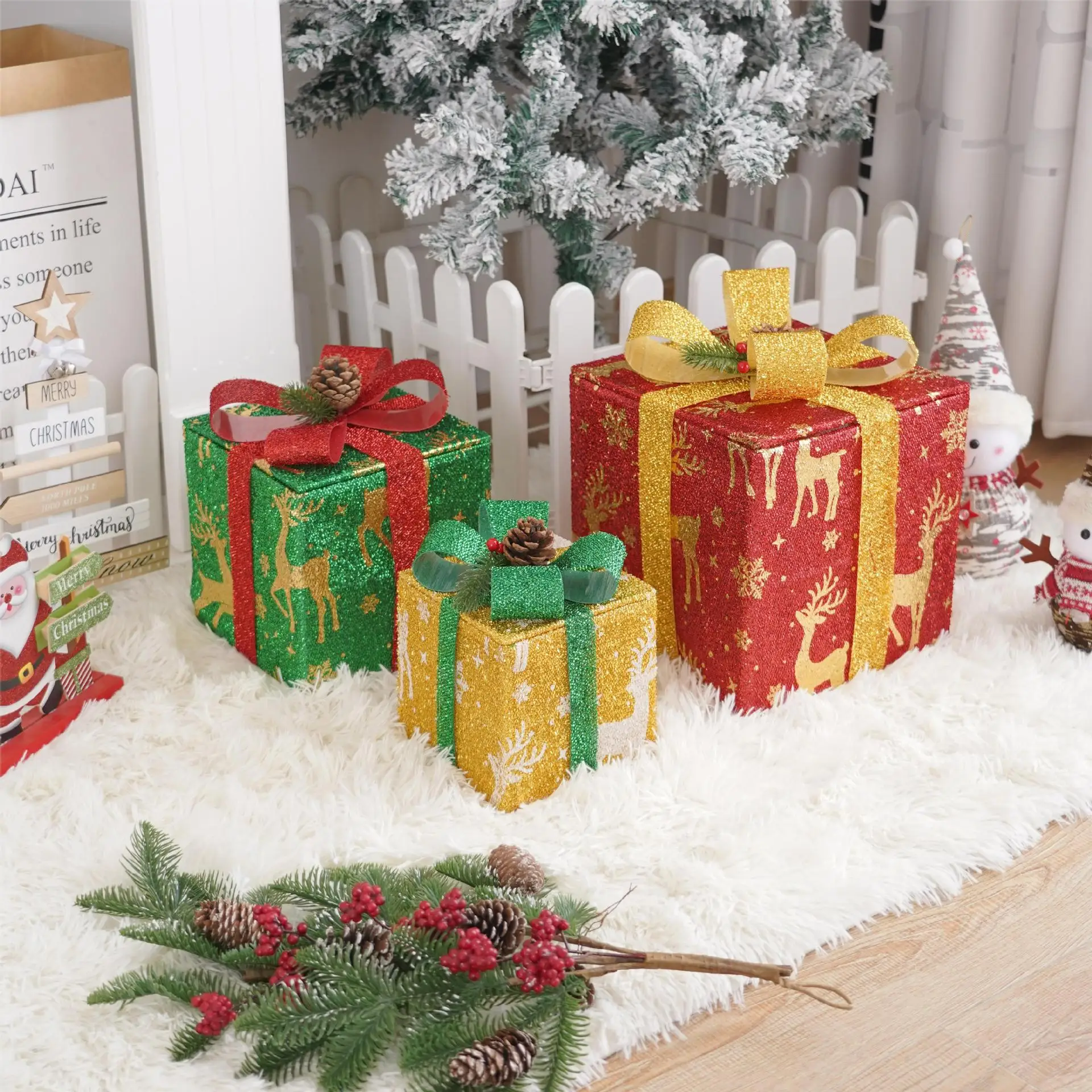 3-Piece LED Christmas Gift Box Lights - Image 8