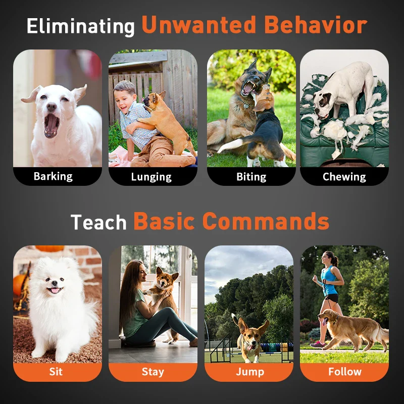 3300 ft Rechargeable & Waterproof Dog Shock Collar with Remote (1 Remote - 2 Collars for 2 Dogs) - Image 4