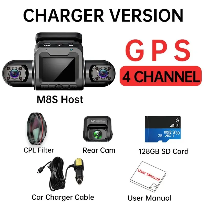 360 M8S 4-Channel Full HD Dash Cam (4×1080P) – Wi-Fi, GPS, 24H Radar Parking Monitor - Image 7