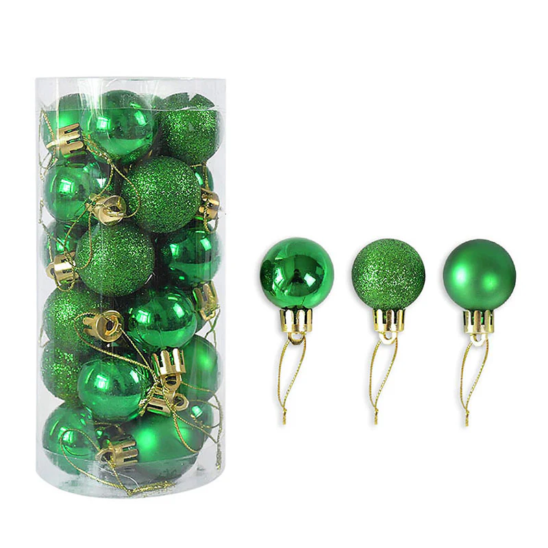 24pcs Bright Matte Christmas Balls - 3CM - Image 2