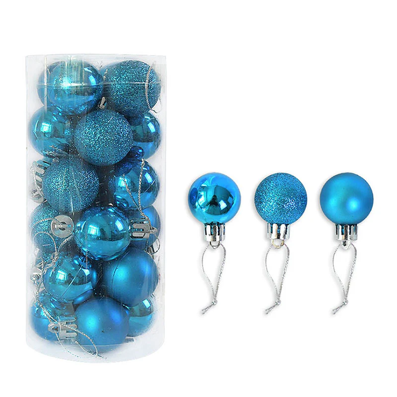 24pcs Bright Matte Christmas Balls - 3CM - Image 3