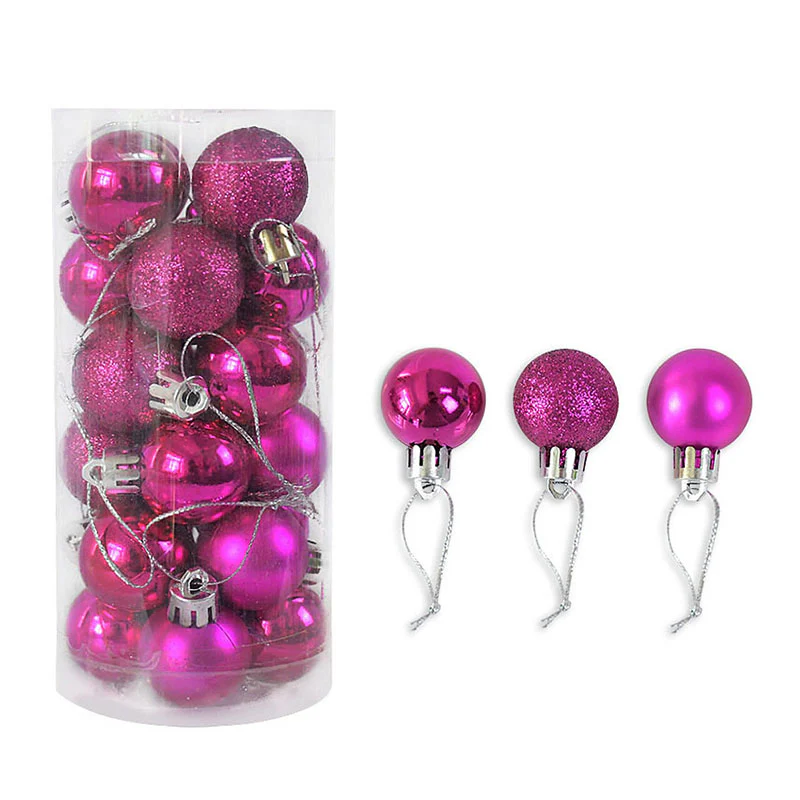 24pcs Bright Matte Christmas Balls - 3CM - Image 4
