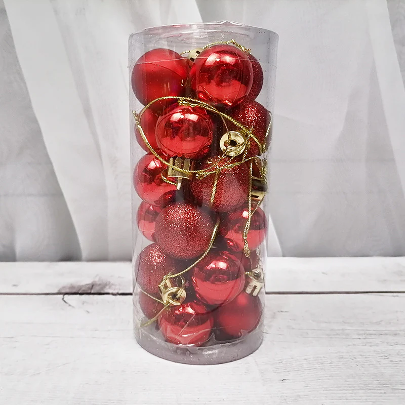 24pcs Bright Matte Christmas Balls - 3CM - Image 5