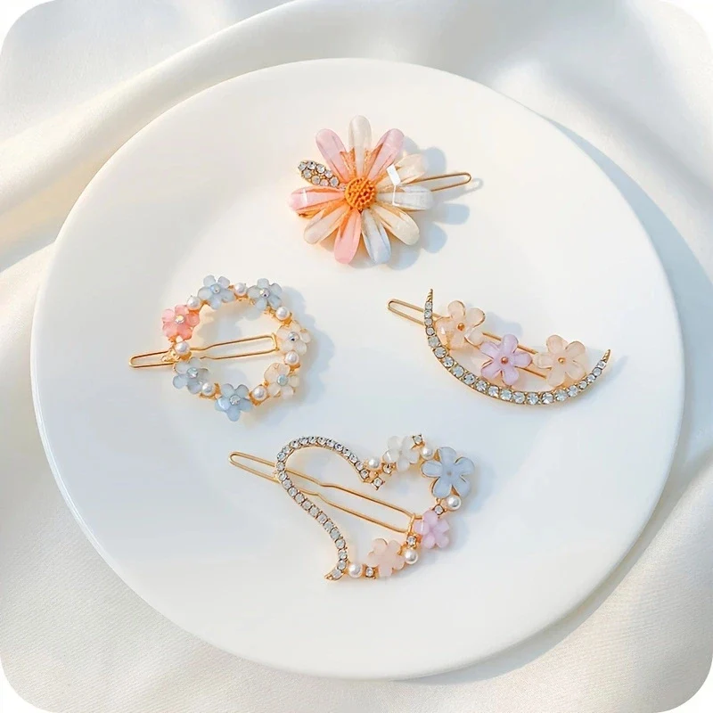4 Pack Floral Design Hair Pins - Image 3