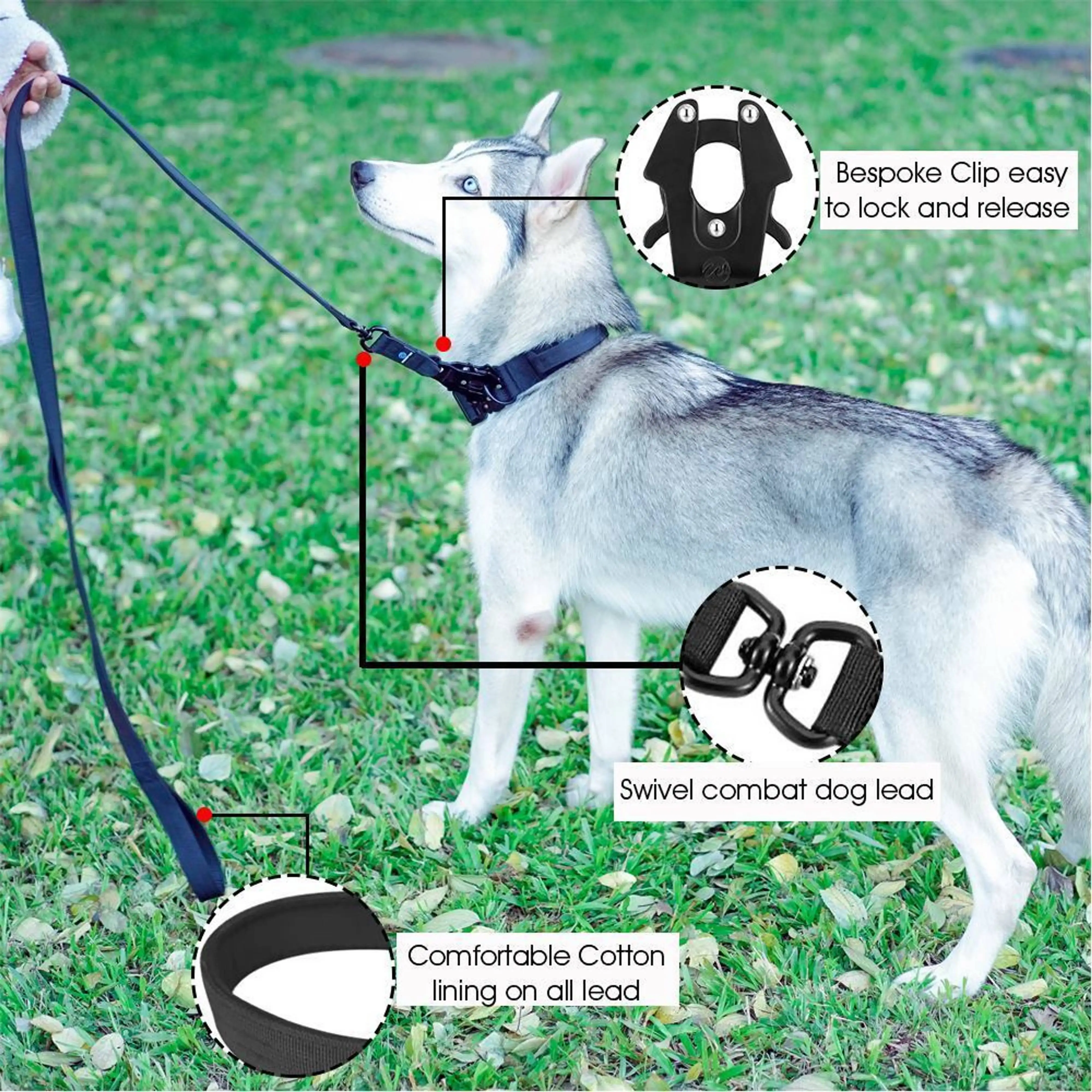 5Ft Nylon Tactical Dog Leash with Padded Handle - Image 3