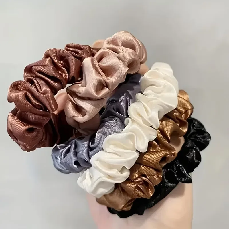 6 Pack Satin Hair Scrunchies - Image 4