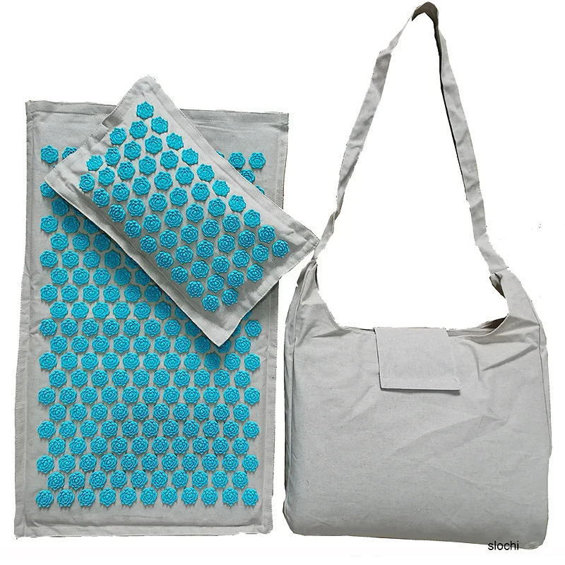74x44cm Nature Linen Massage Yoga Mat - Image 10