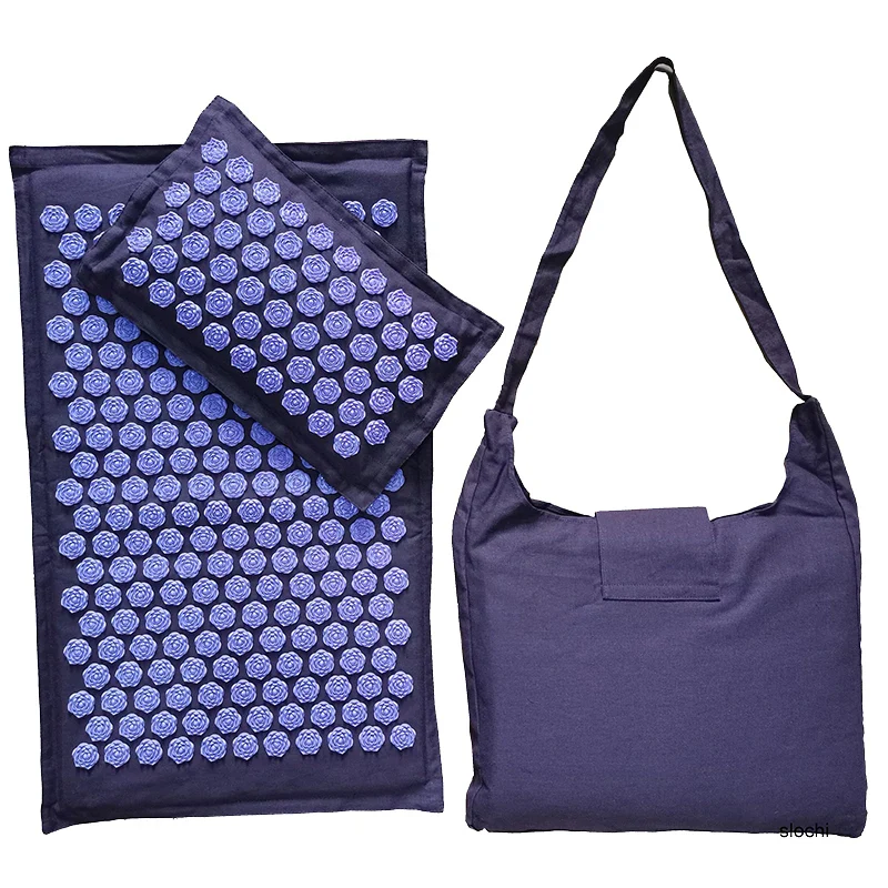 74x44cm Nature Linen Massage Yoga Mat - Image 24