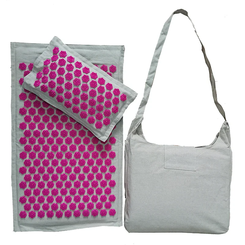 74x44cm Nature Linen Massage Yoga Mat - Image 34