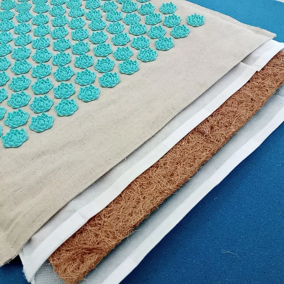 74x44cm Nature Linen Massage Yoga Mat - Image 5
