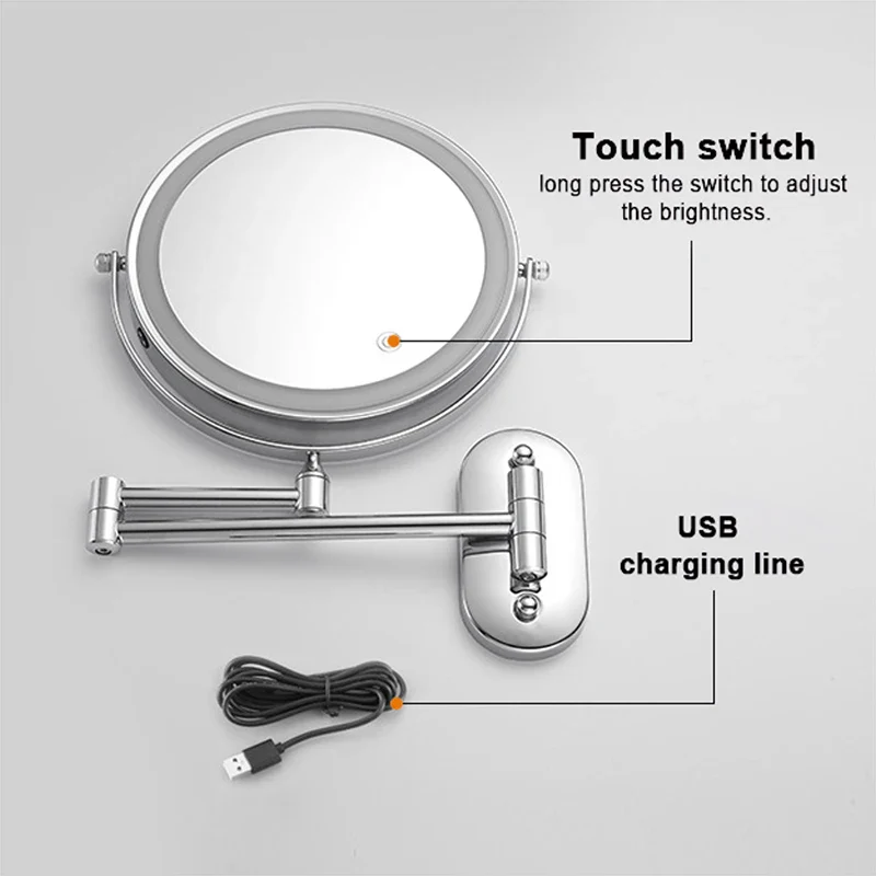 8 Inch Double-Sided LED Makeup Mirror - Image 4