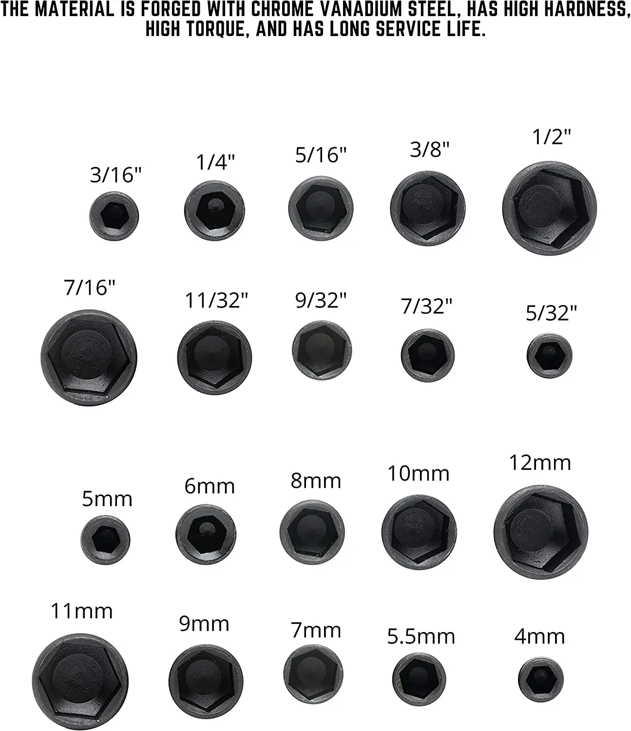 9 - Piece set 5mm-13mm Hex Sockets - Image 3
