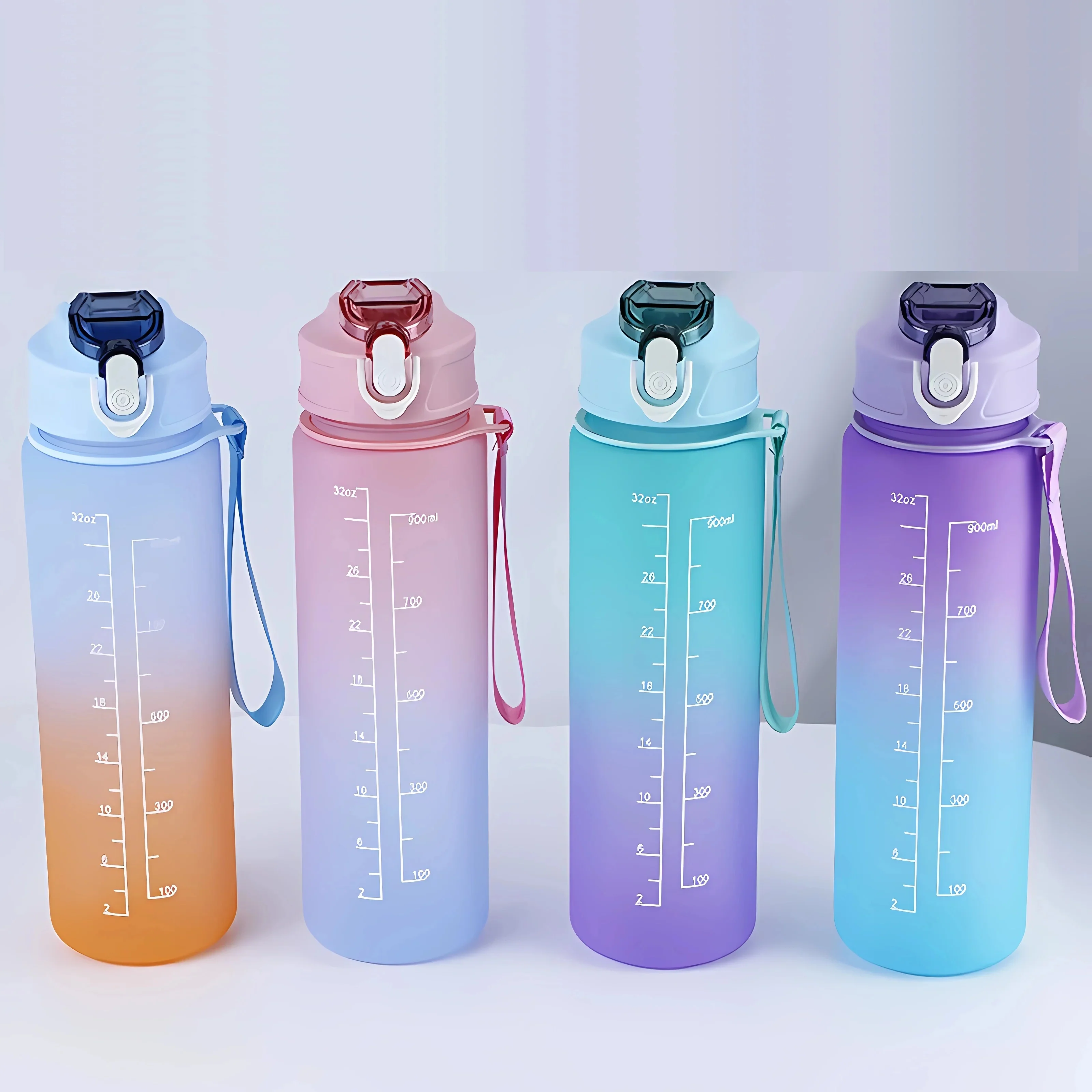 900ml Sports Water Bottle with Time Marker - Image 23