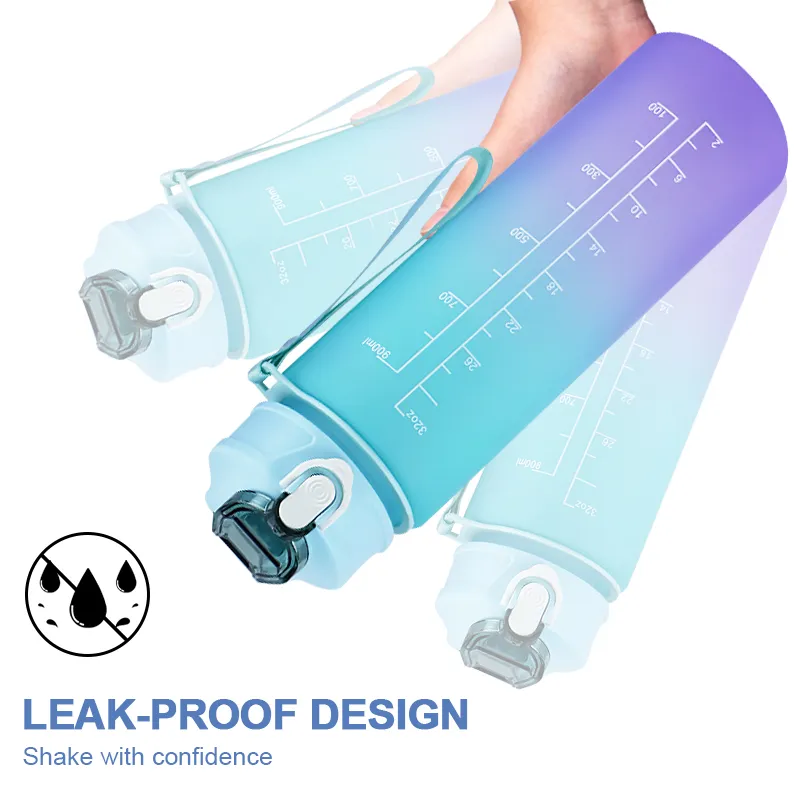 900ml Sports Water Bottle with Time Marker - Image 4