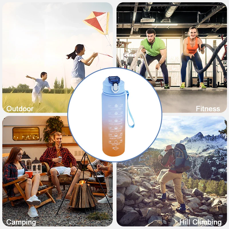 900ml Sports Water Bottle with Time Marker - Image 5