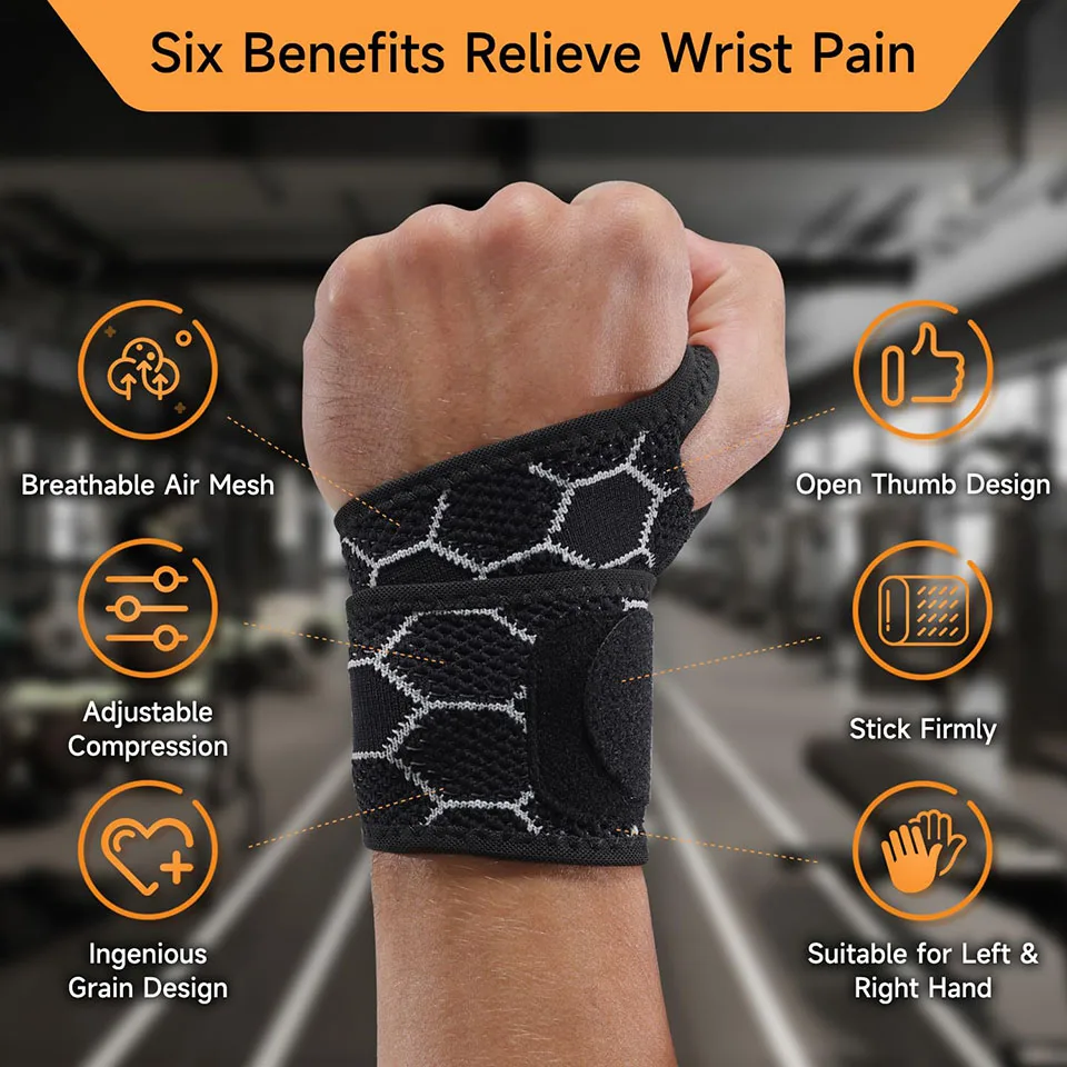 Adjustable Compression Wrist Brace for Versatile Support - Image 3