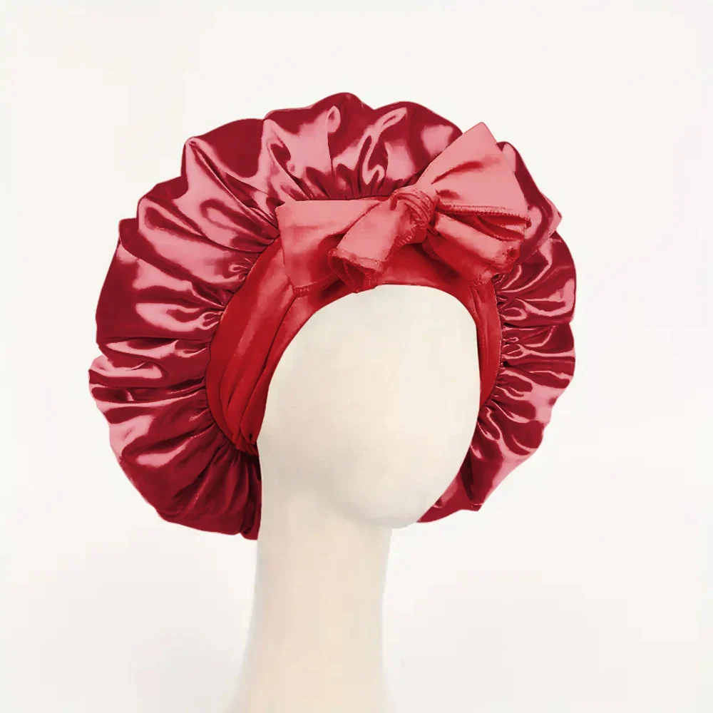 Adjustable Satin Bonnet with Tie - Image 5