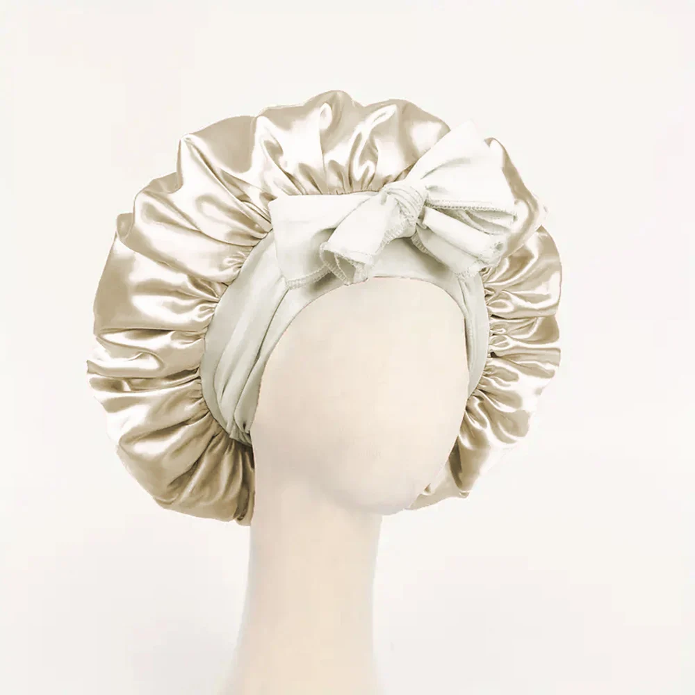 Adjustable Satin Bonnet with Tie - Image 9