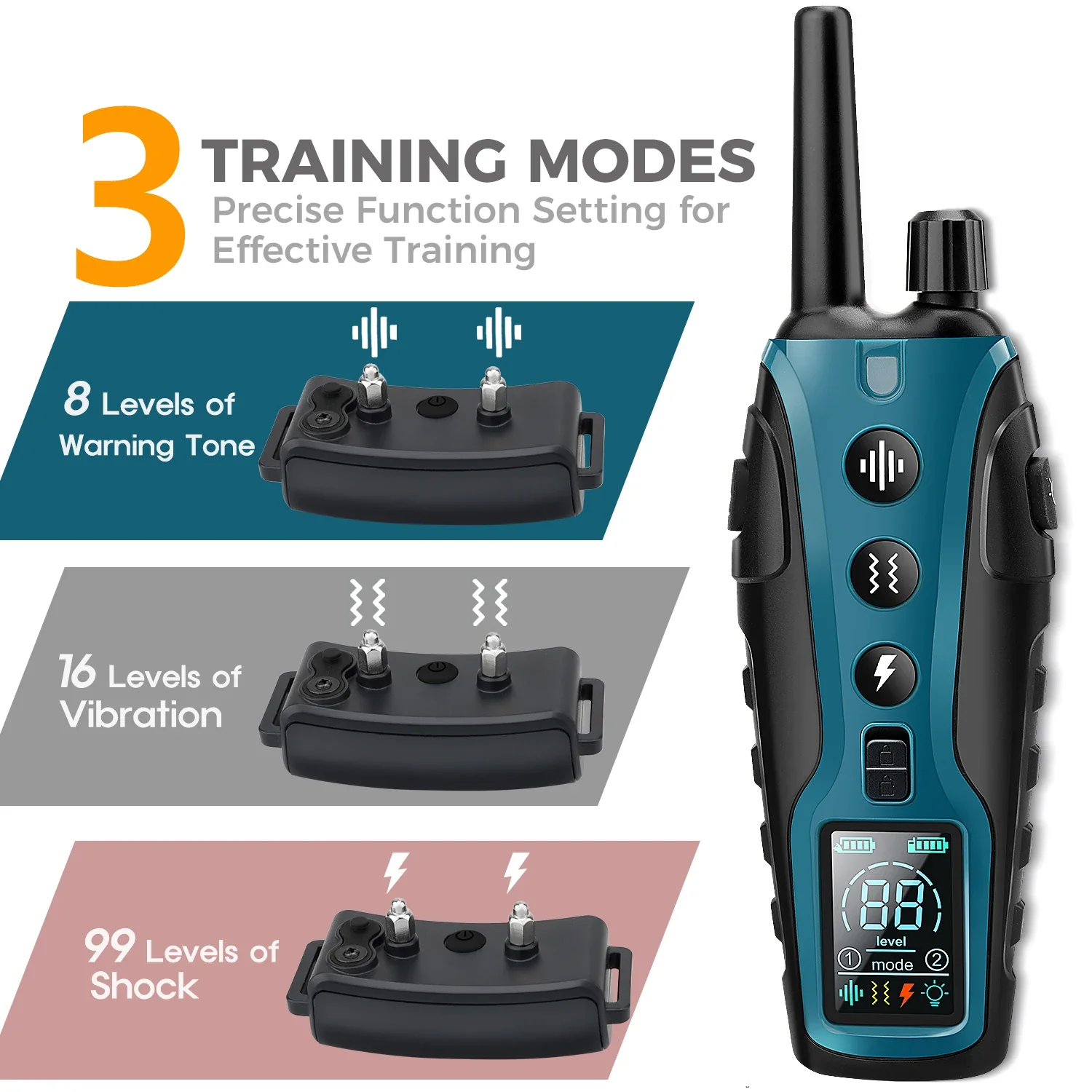 Advanced Dog Training Collar with Flashlight and Triple Training Modes - Image 3