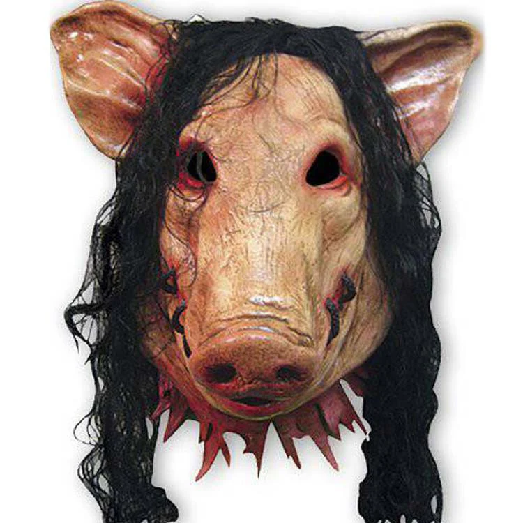 Animal Headgear Horror Douyin  Children Chainsaw Horror Pig Bajie Mask With Hair Pig Head Mask - Image 5