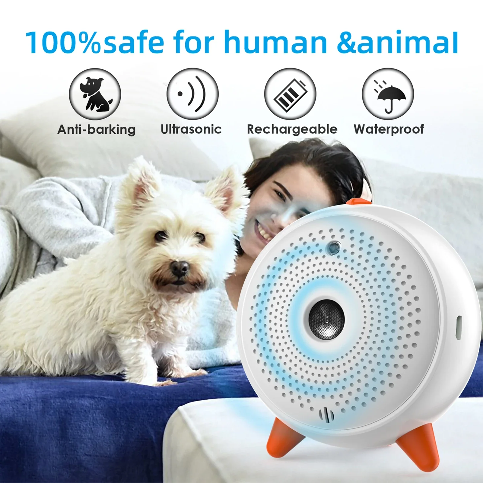 Anti-Barking Device: Rechargeable and Waterproof Dog Bark Control and Behaviour Training Tool - Image 5