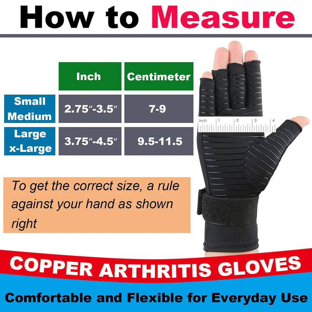 Arthritis Compression Gloves with Wrist Support Strap - Image 2