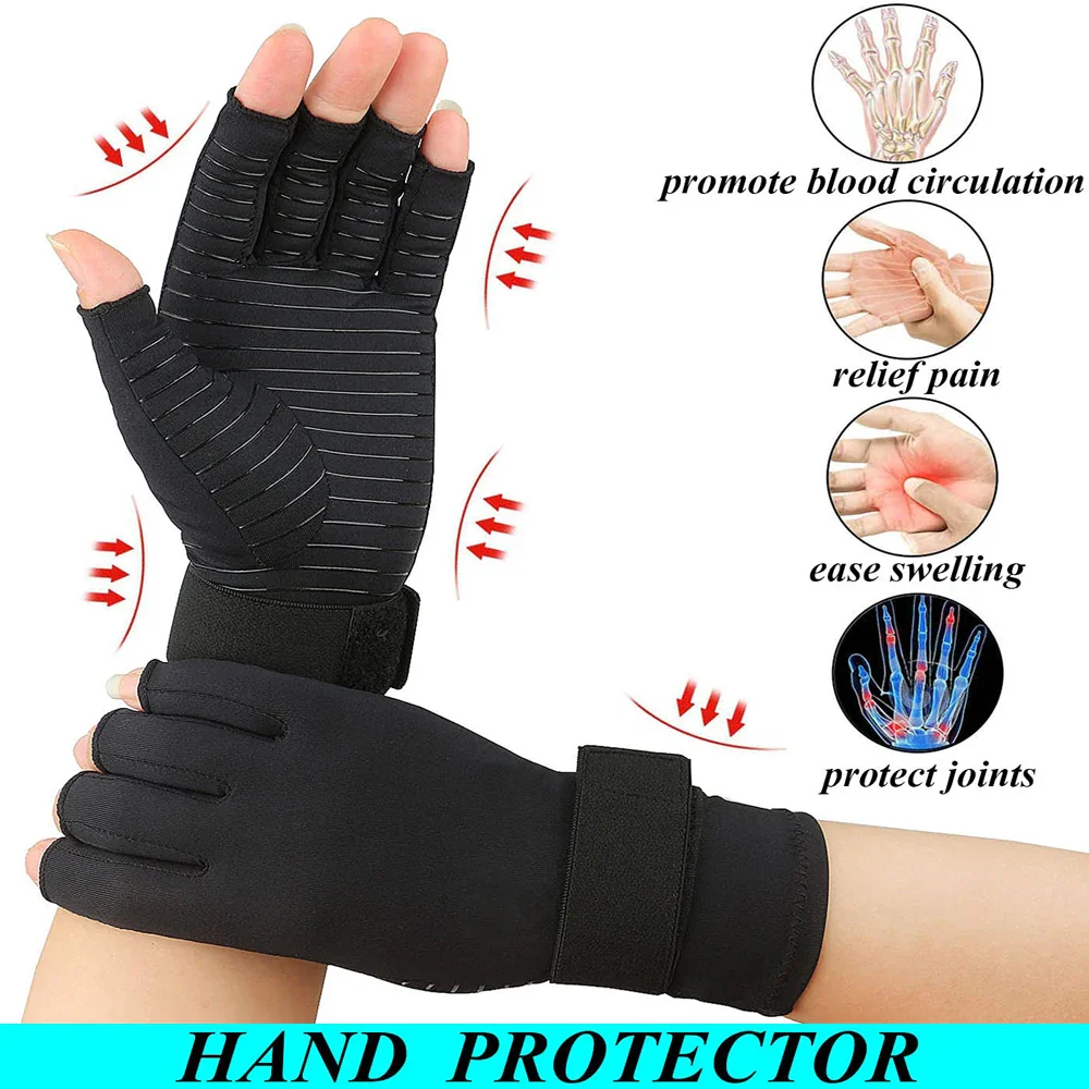 Arthritis Compression Gloves with Wrist Support Strap - Image 6