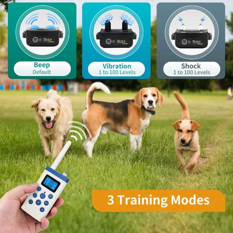 Automatic Bark Collar with Remote - 2-in-1 Dog Training Collar (3 - Collars for 3 Dogs) - Image 4
