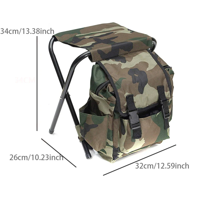 Portable Camping Cooling Backpack with Folding Chair Seat Stool - Image 6